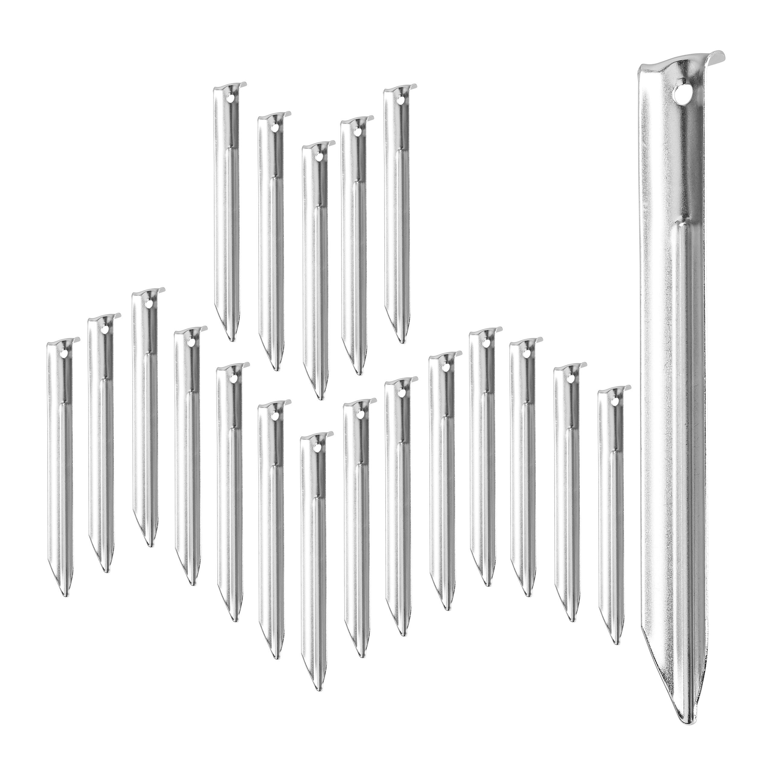 Lot De 20 Sardines De Tente En Aluminium 18 Cm - Anti-rouille, Crochet Anti-dérapant, Pour Camping, Jardin, Auvents
