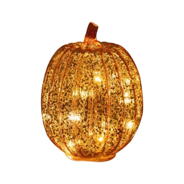 Conjunto de Luzes Decorativas de Abóbora, Figuras de Abóbora Falsa com Efeito Cintilante, Plástico, para Decoração de Interiores, Sala de Estar, Prata