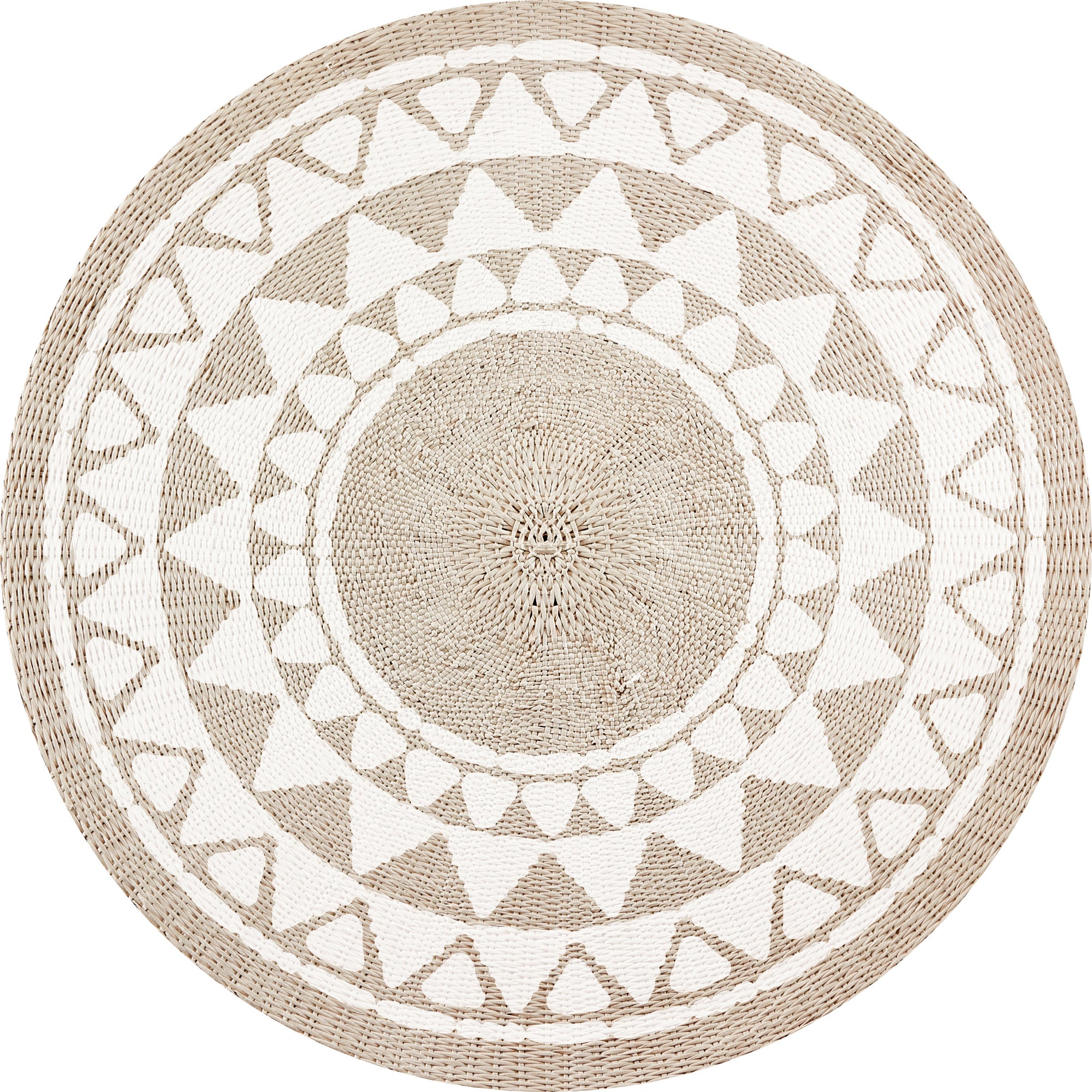Dywan winylowy Khamba rattan [Średnica] 150 cm - antypoślizgowy PVC, gładki nadruk, winylowy do kuchni lub salonu, zmywalny