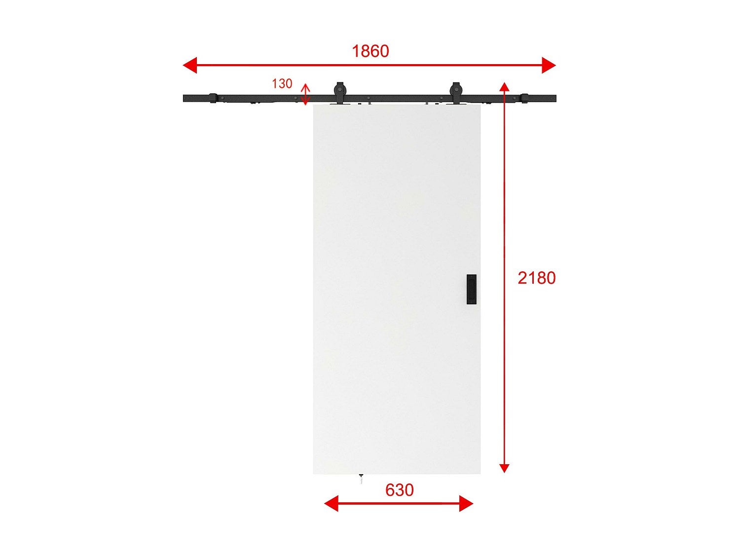 Drzwi przesuwne z naściennym systemem przesuwnym – MDF + PVC Białe – wys. 205 x dł. 63 cm – VARIN II - 4