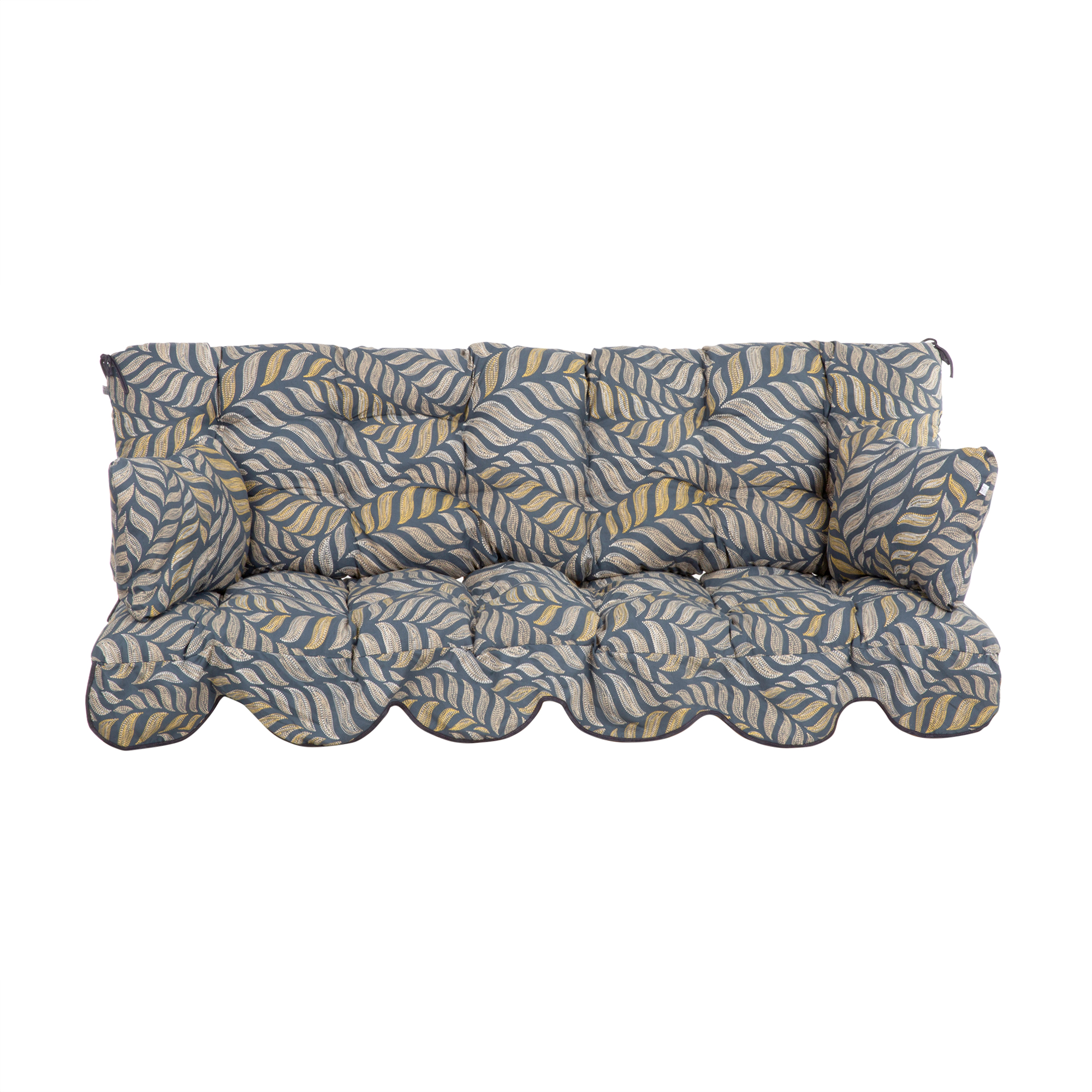 Poduszki na huśtawkę 180 cm Minorca szary i żółty geometryczny wzór Patio