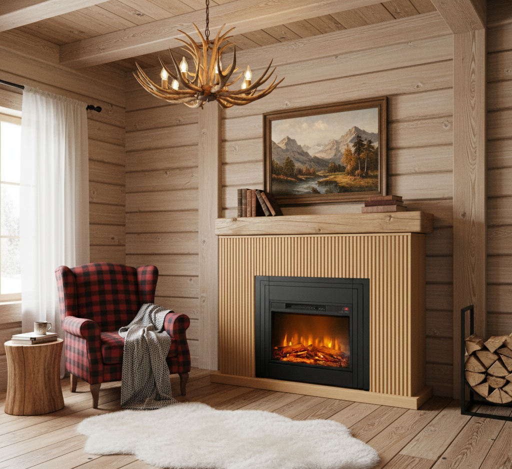 CHEMINARTE - Cheminée électrique AMBRA à Poser au Sol avec Effet Flammes LED - Chauffage 2000W - Thermostat électronique - Télécommande - 3