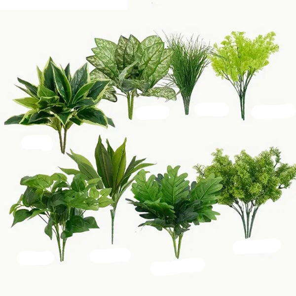 24 pièces de plantes artificielles à tige de verdure, feuilles de ficus