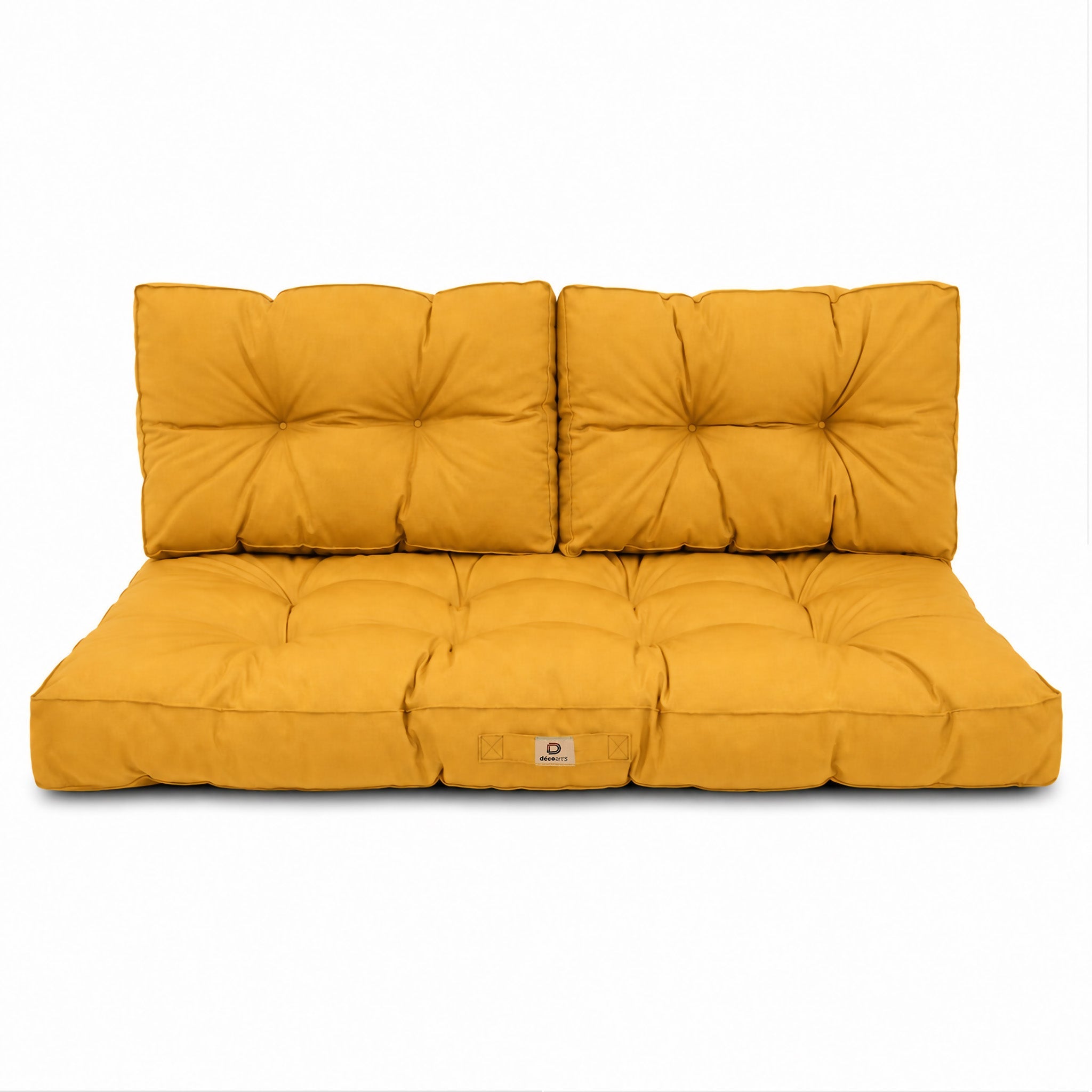 Coussins pour salon de jardin capitonné 100x50cm jaune - 7