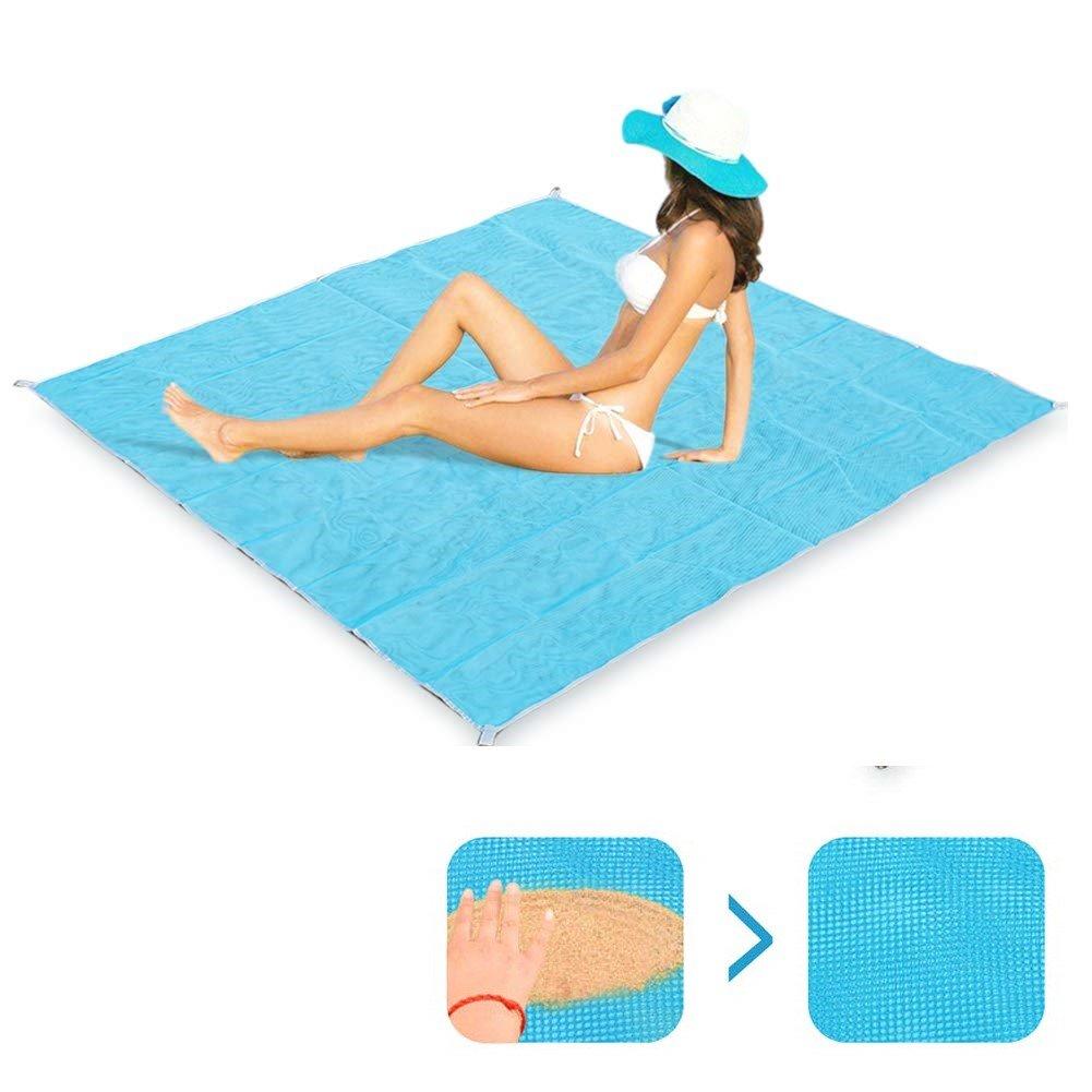 Alfombra De Playa Grande 210x200 Cm - Impermeable, Antiarena, Con 4 Clavos Y Bolsa, Ideal Para Picnic Y Camping