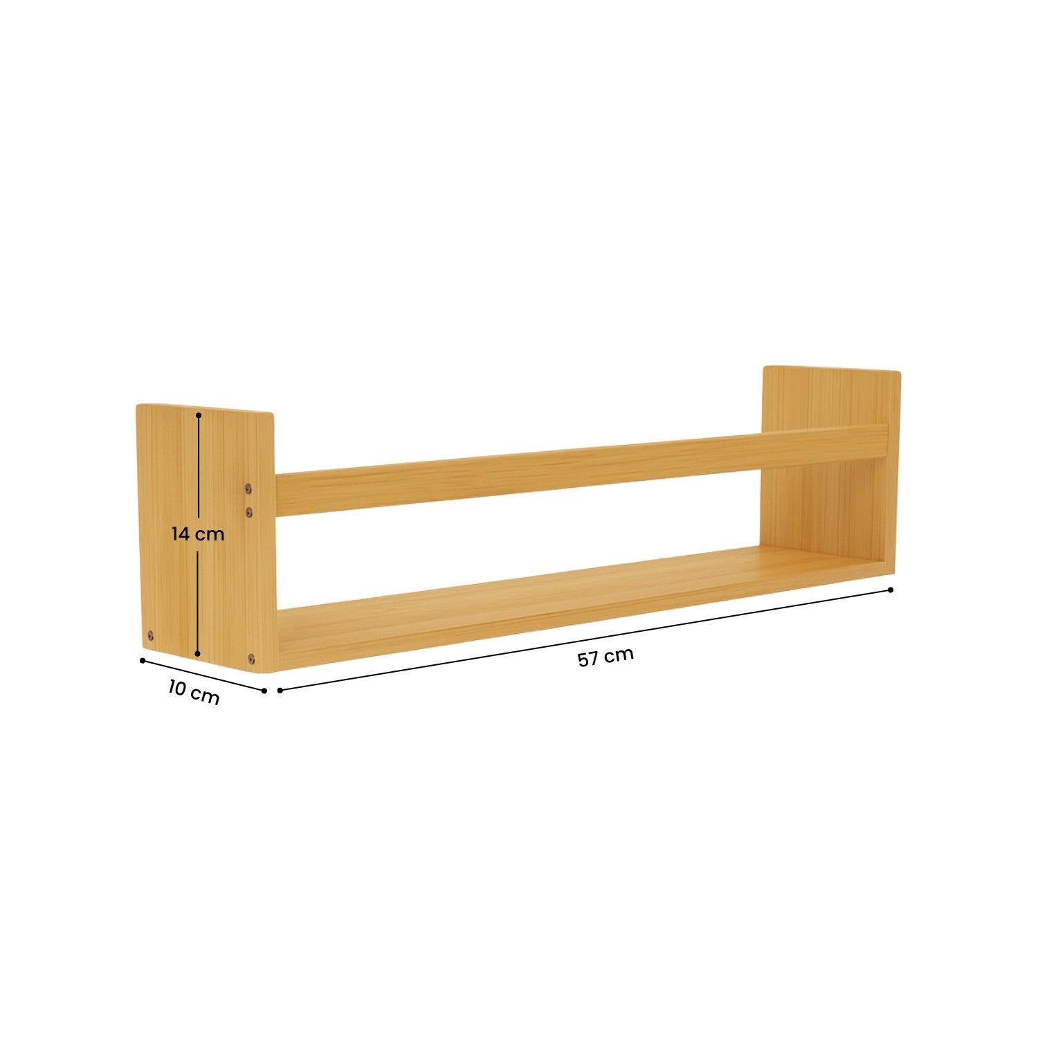 Pack 2 Estantes de Pared en Bambú Canoply 14x57x10cm Thinia Home - 4