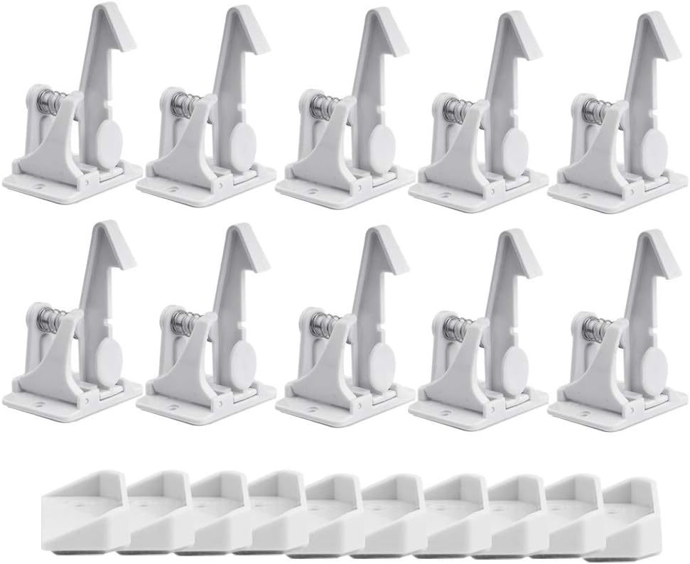 10 Serrures De Sécurité Invisibles Pour Placards Et Tiroirs - Installation Sans Outils Ni Perçage - Protection Enfant