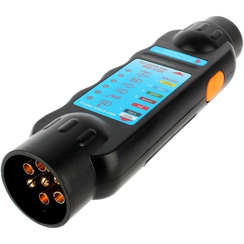 KitletSuit Testeur De Remorque 7/13 Broches Rechargeable – Vérificateur Éclairage 2-en-1 Rapide & Précis