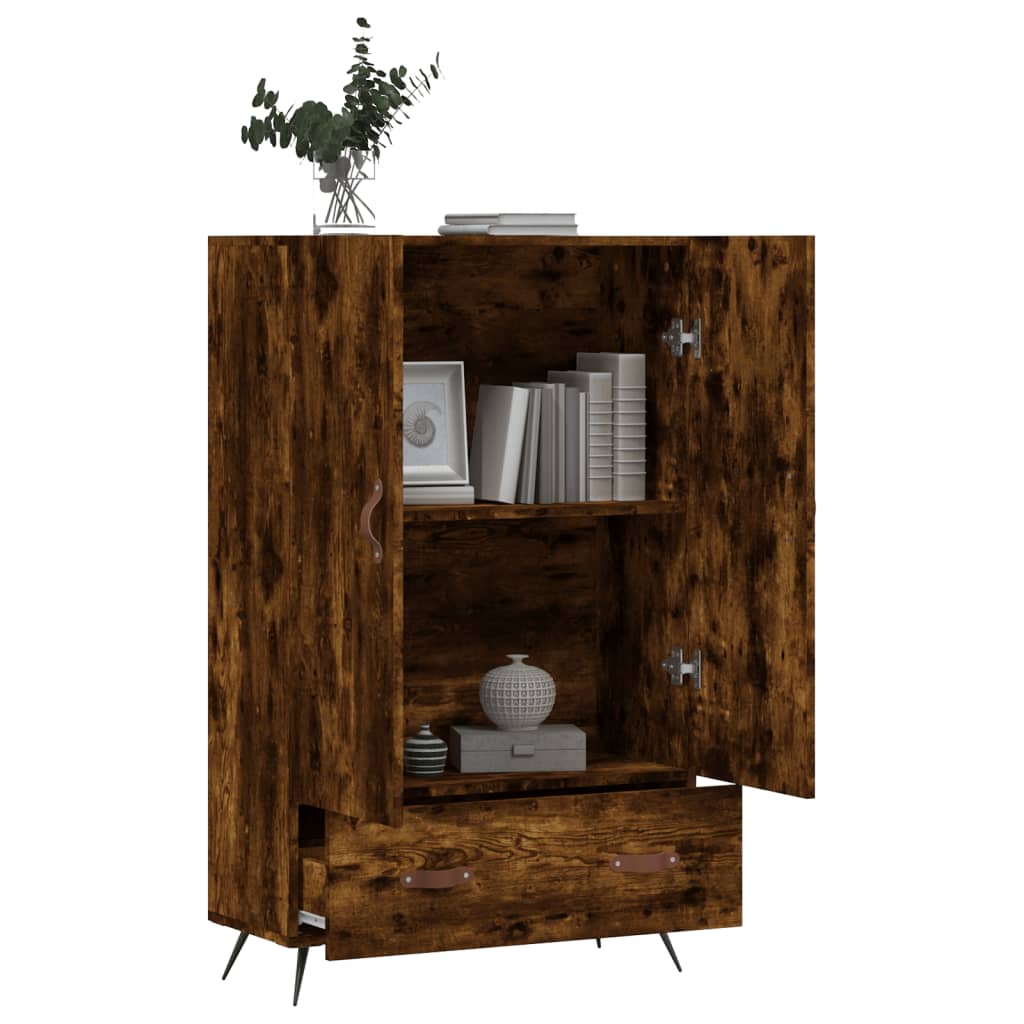Credenza alta in rovere affumicato 69,5x31x115 cm in multistrato - 3