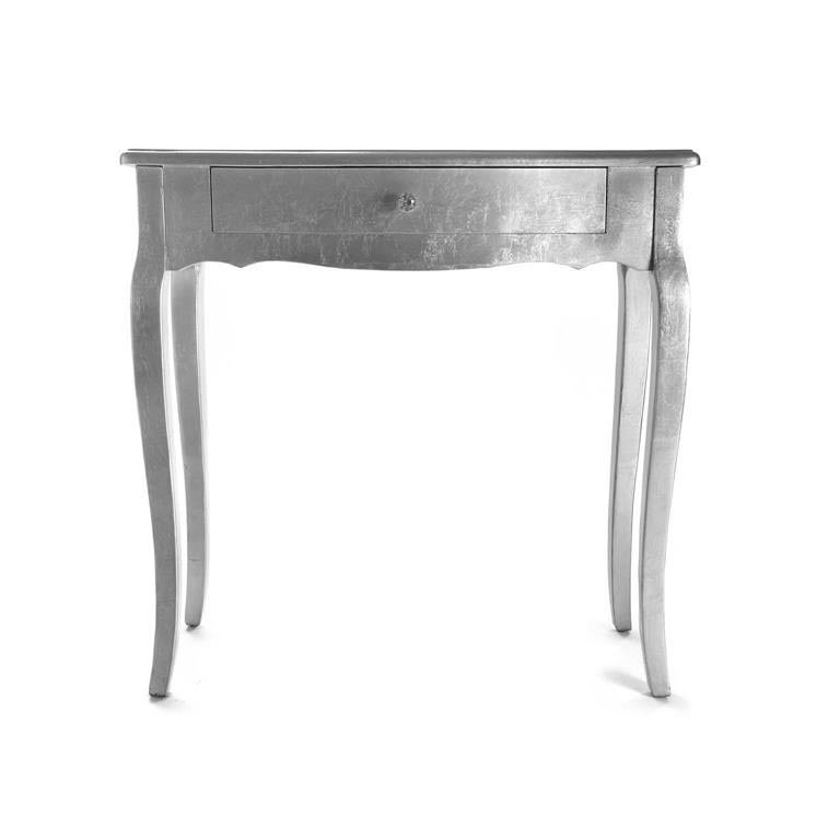 Versa Cagliari Tavolo Consolle, Tavolino da Ingresso, Corridoio o Sala, Stretto, Argento, 80x30x80cm - 4