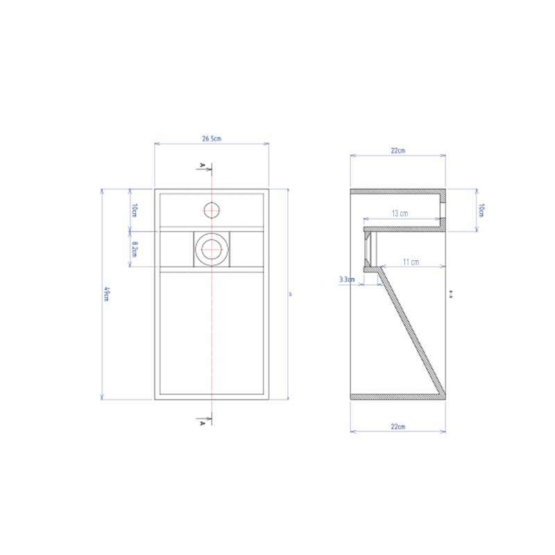 Lave-mains suspendu en Solid surface 50 cm - Rhéa G - 3