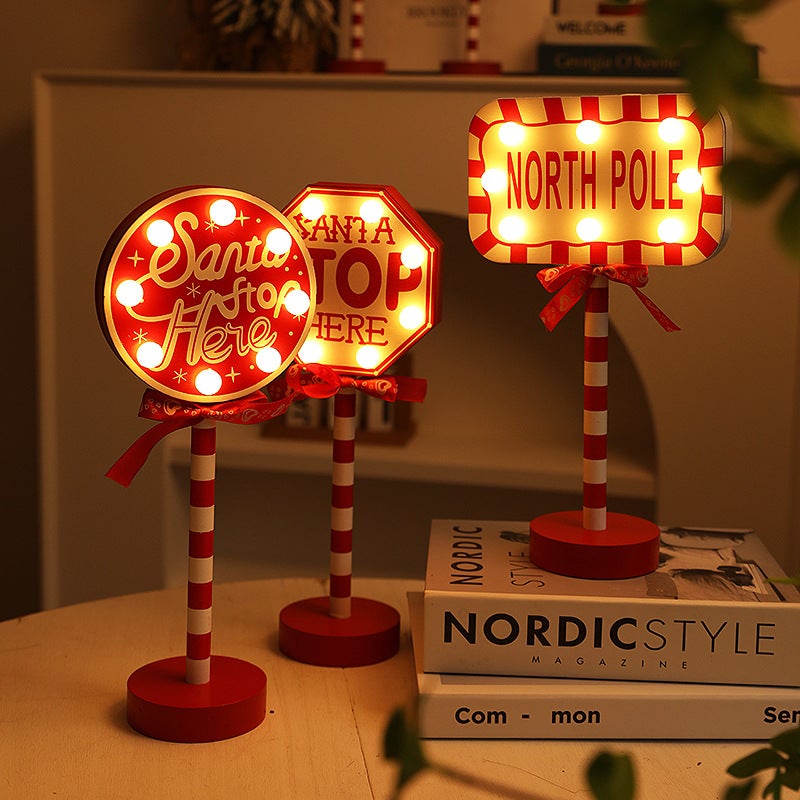 Panneau de lampadaire de Noël, décoration de Noël avec lumière LED, lumières décoratives de Noël, cadeaux de Noël - 7