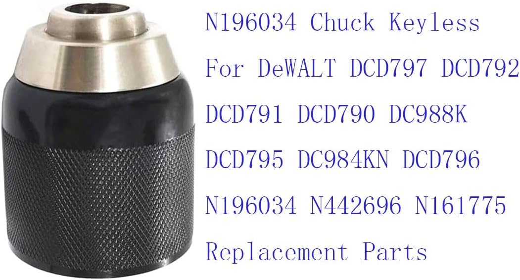 Uchwyt N196034 bezkluczykowy do DeWALT DCD797 DCD792 DCD791 DCD790 DC988K DCD795 DC984KN DCD796 N196034 N161775 N442696