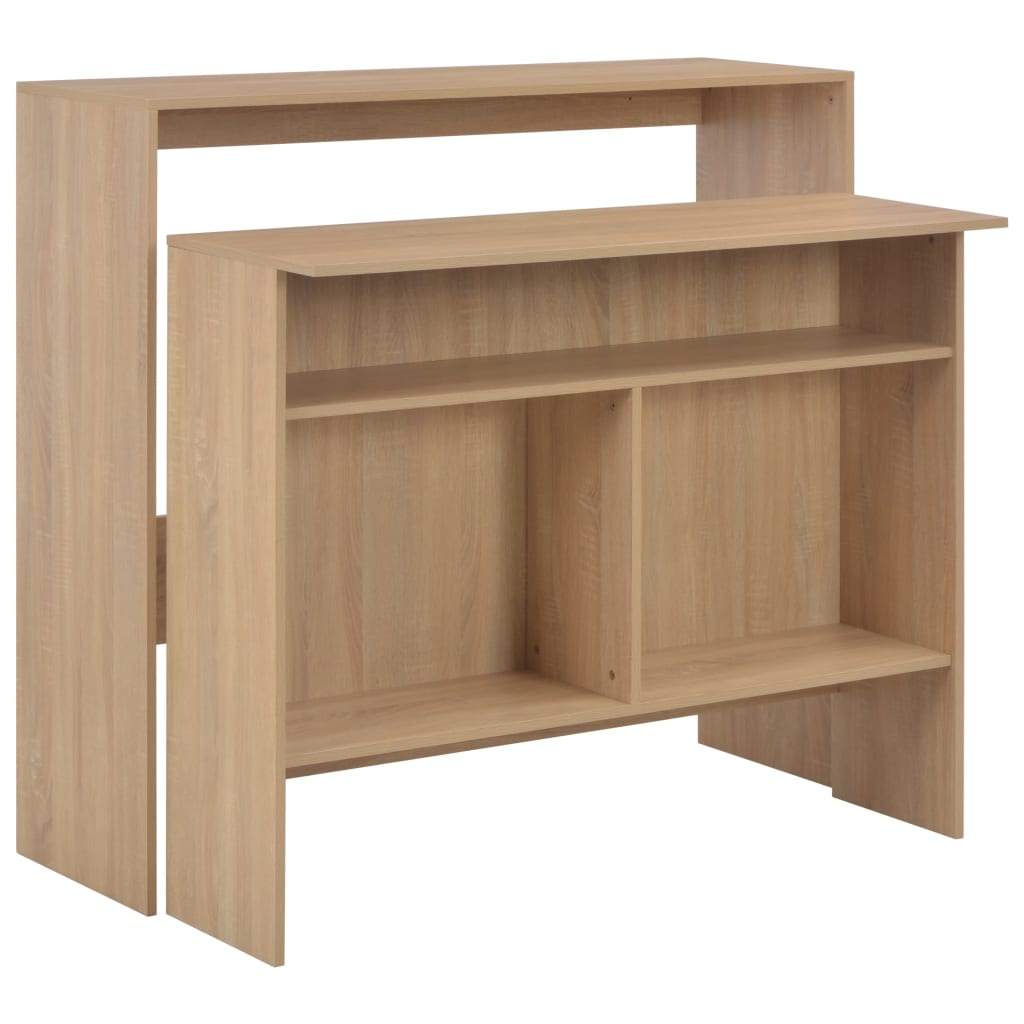 Mesa alta de bar/bistró con 2 tableros de roble 130 cm marrón 0902038