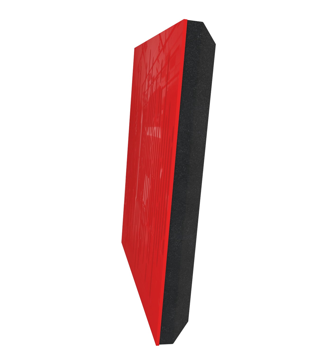 Lot de 4 Panneaux acoustiques insonorisants WAVE 50x50x5 cm - 1 m² surf.totale - Plastique perforé et mousse acoustique - Rouge brilliant - 3