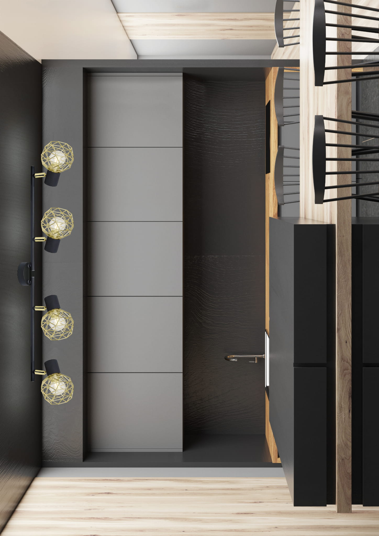 Lampa sufitowa wisząca Acrobat czarna-złoto 4xE14x40W wym: 17 x 79 x 11 cm metal Candellux - 2