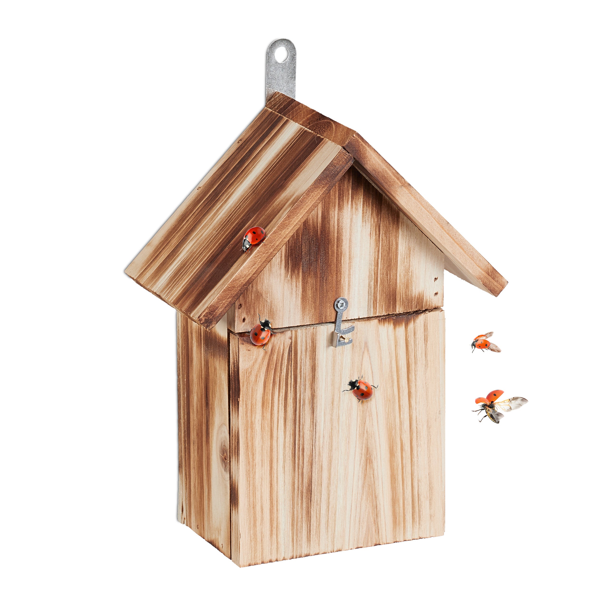 Casetta Per Ricci Relaxdays - Legno Di Pino, 2 Camere, 46x33,5x24 Cm, Rifugio Invernale Anti-predatori