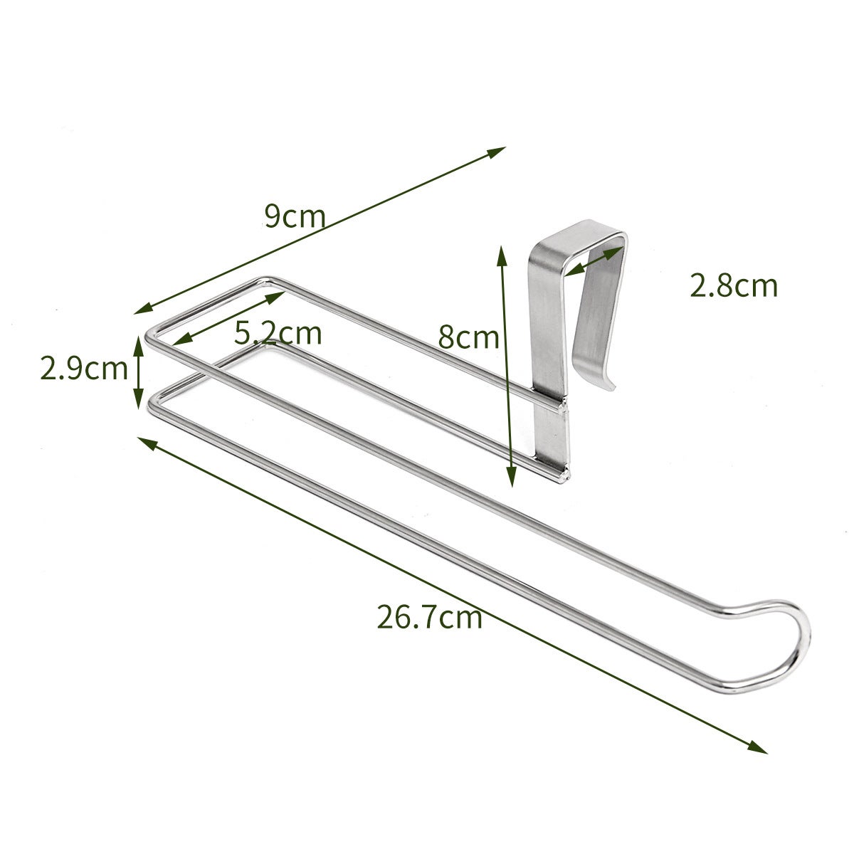 2 Portarotolo Da Cucina Senza Foratura - Nero Per Sottopensile E Parete - Foto 3