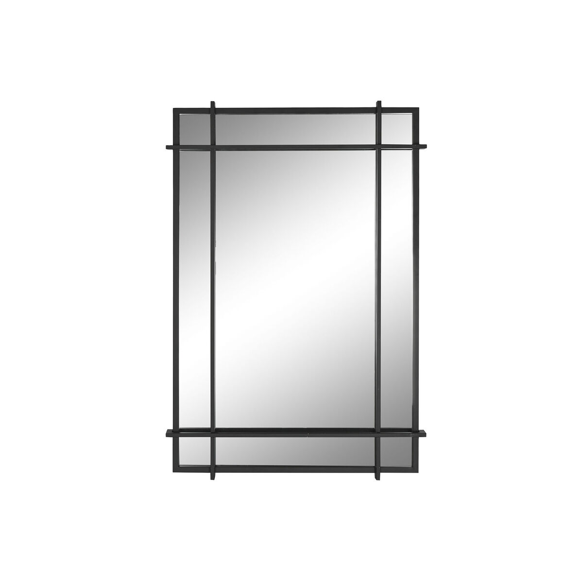 Espejo de pared home esprit negro cristal hierro moderno 65 x 6 x 95 cm