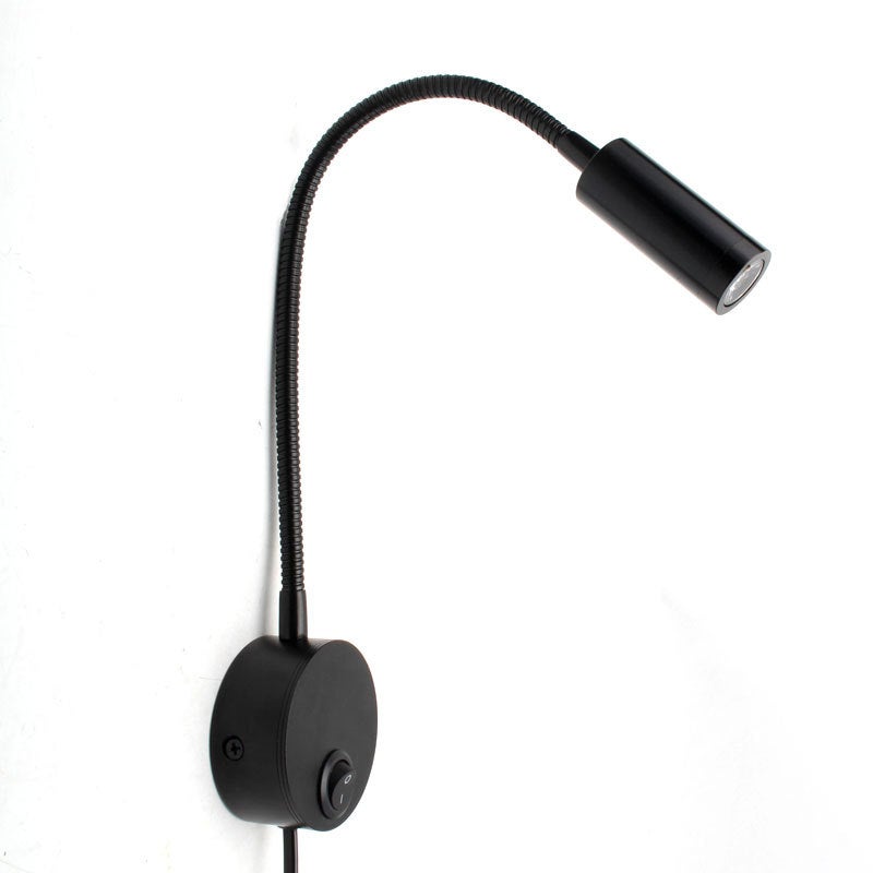 Elastyczna lampa do czytania z wbudowaną wtyczką, dekoracyjna lampa ścienna z włącznikiem/wyłącznikiem.