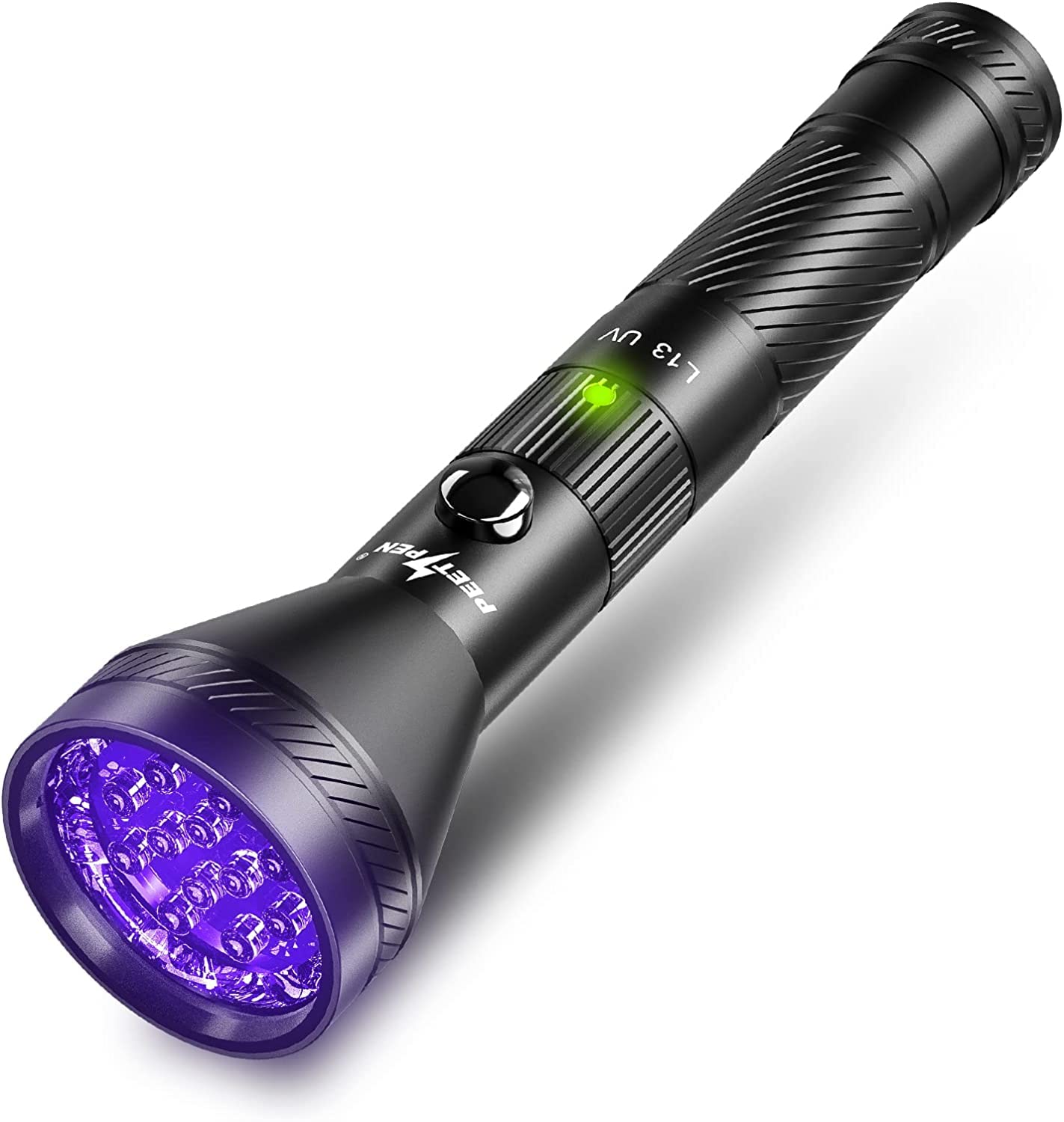 Akumulatorowa latarka LED UV 395nm, wodoszczelny detektor z baterią do wykrywania plam zwierząt