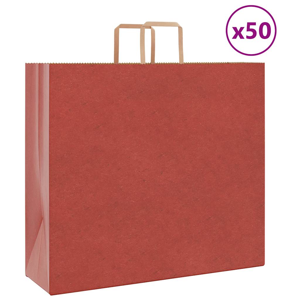 25 Shopper Carta Sacchetti Di Carta Con Manici Avana 32x45 Busta In Carta Kraft Marrone Borsa Ecologica (32+16x45 Cm