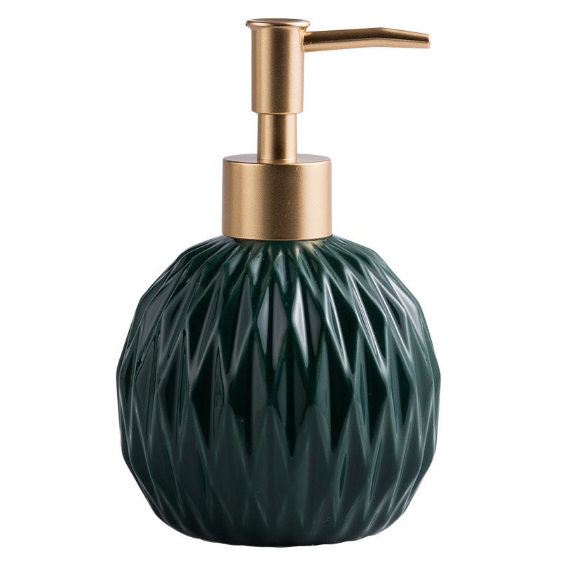 Dozownik mydła Ceramiczna butelka na mydło Nordic Bathroom Vanity Butelka na balsam (1 ciemnozielona okrągła butelka)