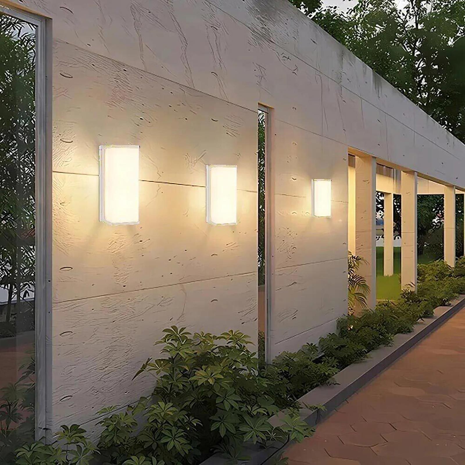 Aplique moderno lámpara impermeable IP65 LED 10W salida 95W aplique de bajo consumo jardín entrada balcón 230V BLANCO 4000K - 8