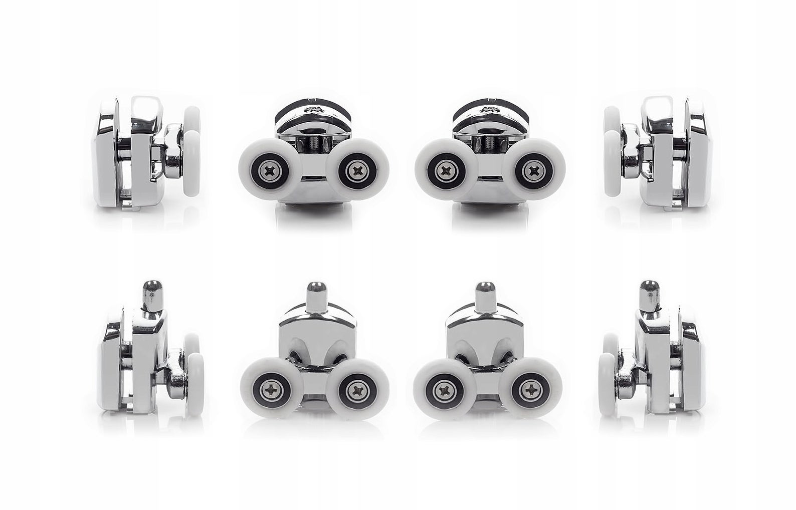 ROLKA ROLKI PODWÓJNA KÓŁKA DO KABINY PRYSZNICOWEJ NATRYSKOWEJ KOMPLET 25mm - 3