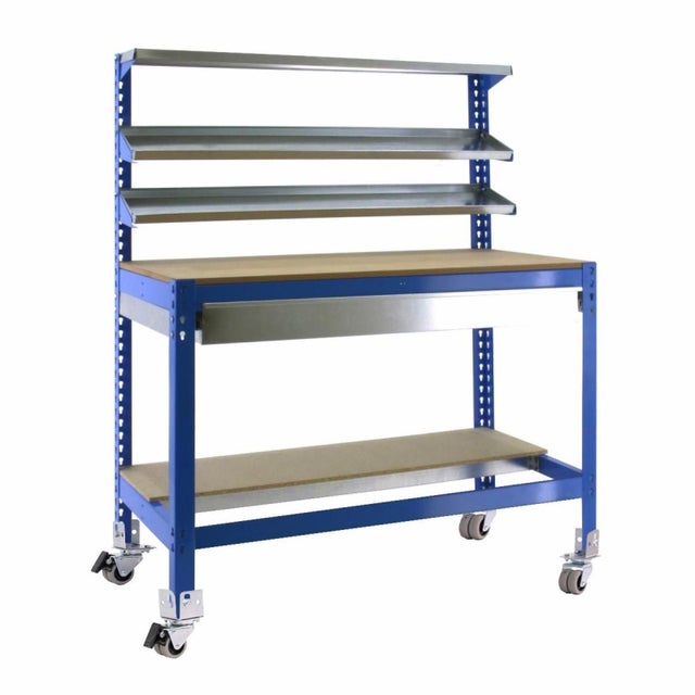 Banco da lavoro in metallo SIMONWORK MOBILE BT1 BOX 900 BLU/LEGNO
