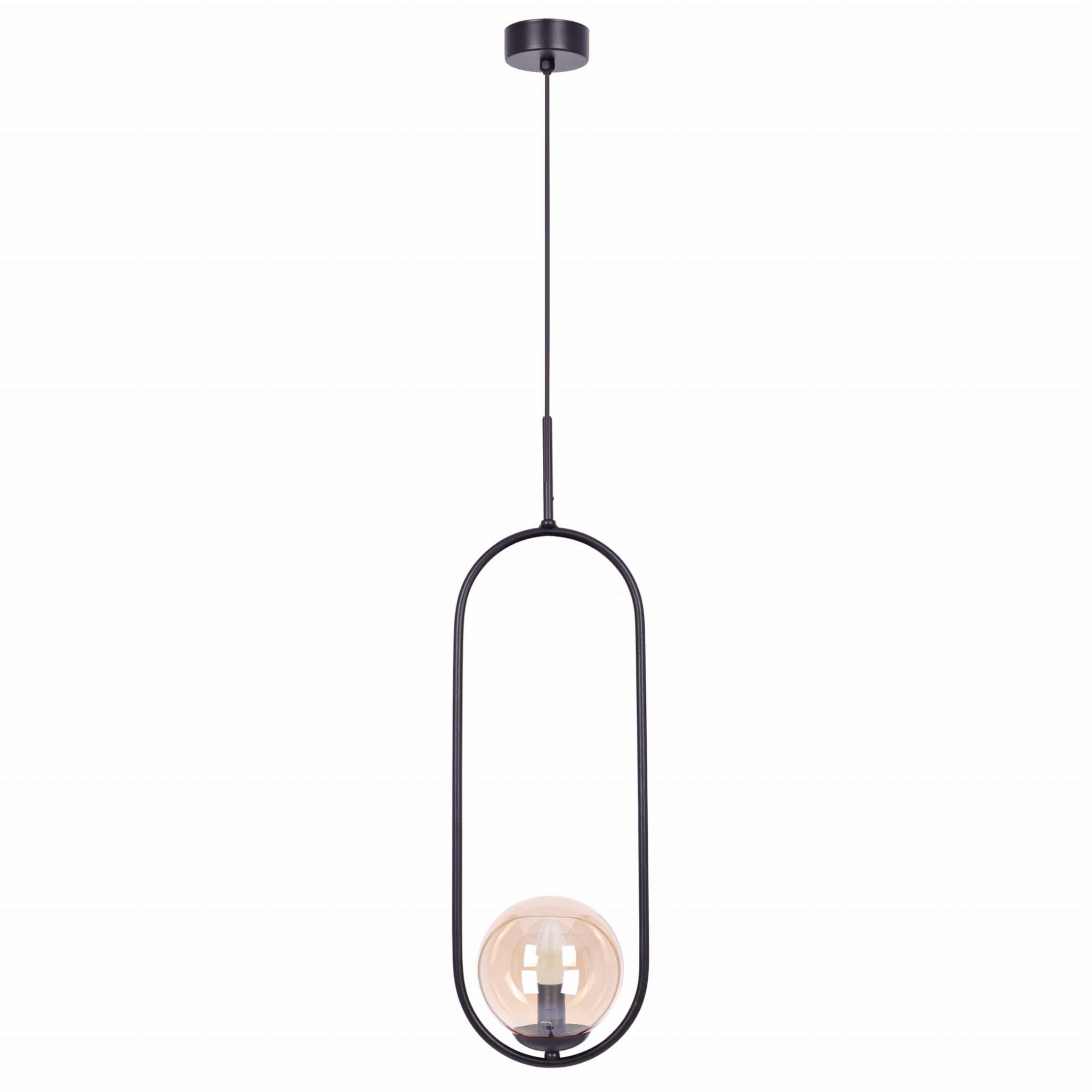 Lampa sufitowa Venta czarno-bursztynowy 1xE14x40W wym: 100 x 18,5 x 14 cm szkło Kaja