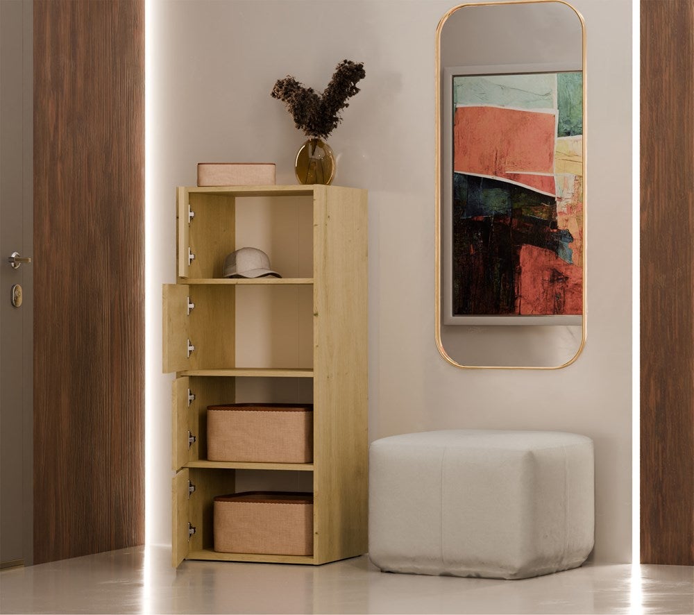 ALMA - Commode 4 portes pour chambre à coucher - 50x119x40 cm - Chêne Artisanal - 3