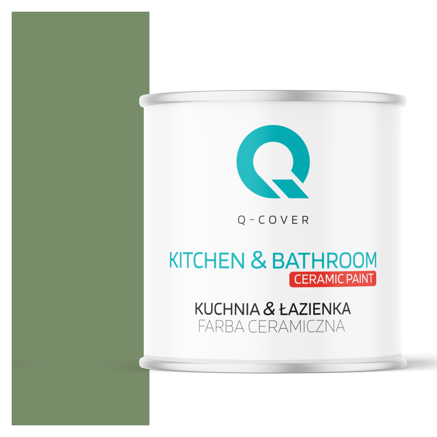 Farba Ceramiczna Kuchnia &amp; Łazienka Q-Cover Zielony ciemny H2123 Głęboki Mat 2L