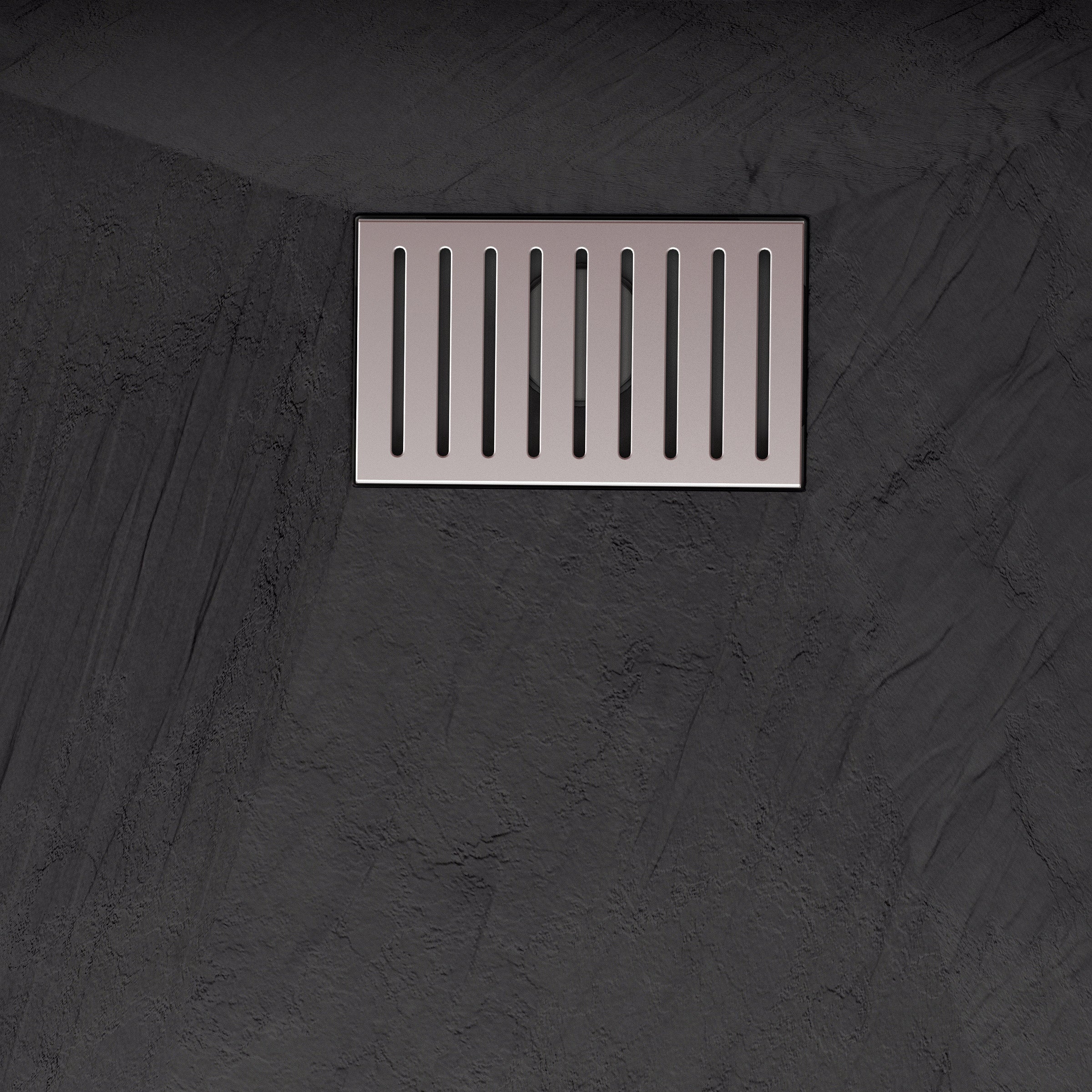 Receveur de douche Noir Effet Pierre 90x140 cm et Grille décor Linéaire en Inox - 5