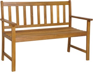 Banc de Jardin en Bois Massif d'Acacia, Banc d'Extérieur à 2 Places , 122x56,5x86 CM, Naturel