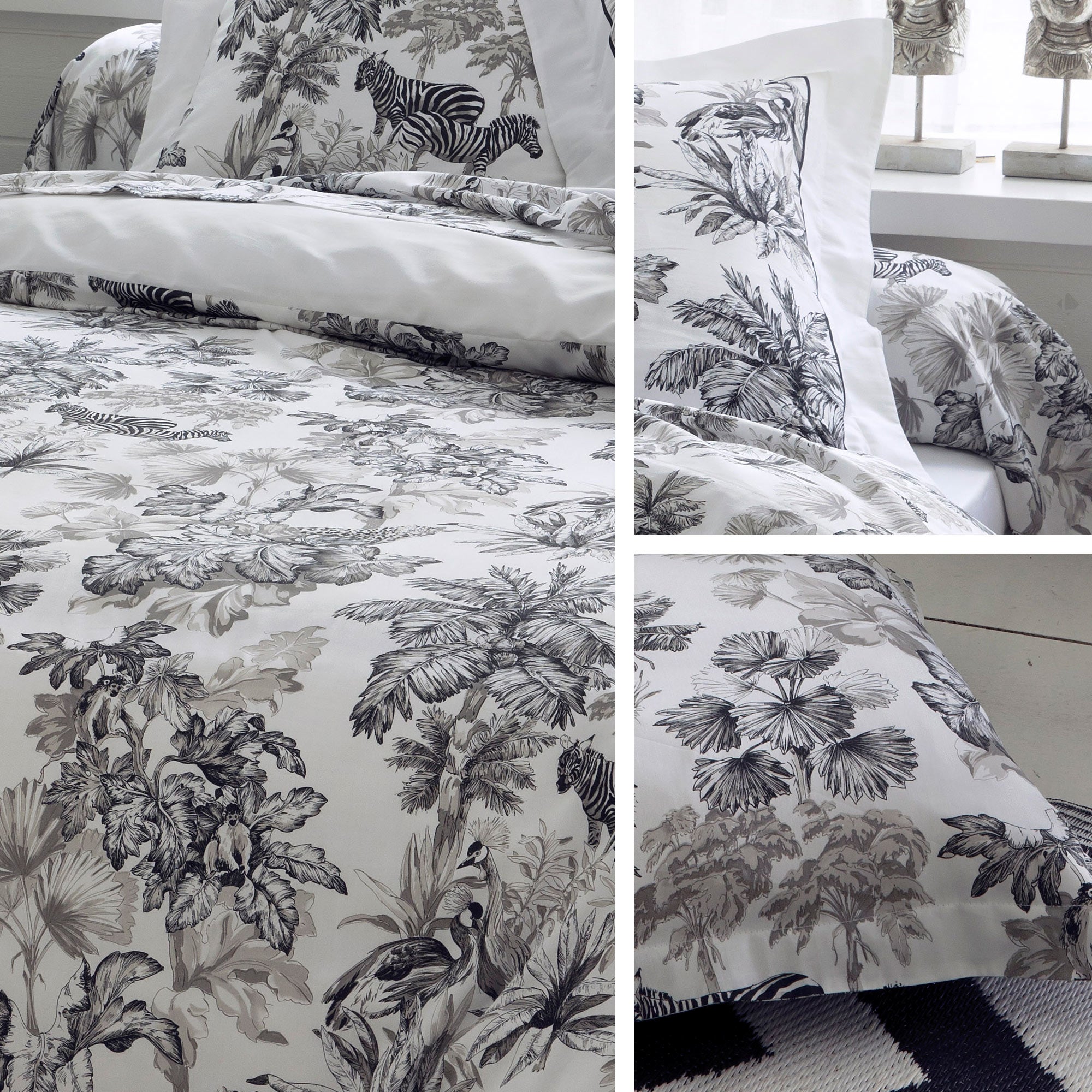 Housse de couette 140x200 cm satin de coton SAVANE blanc - 4