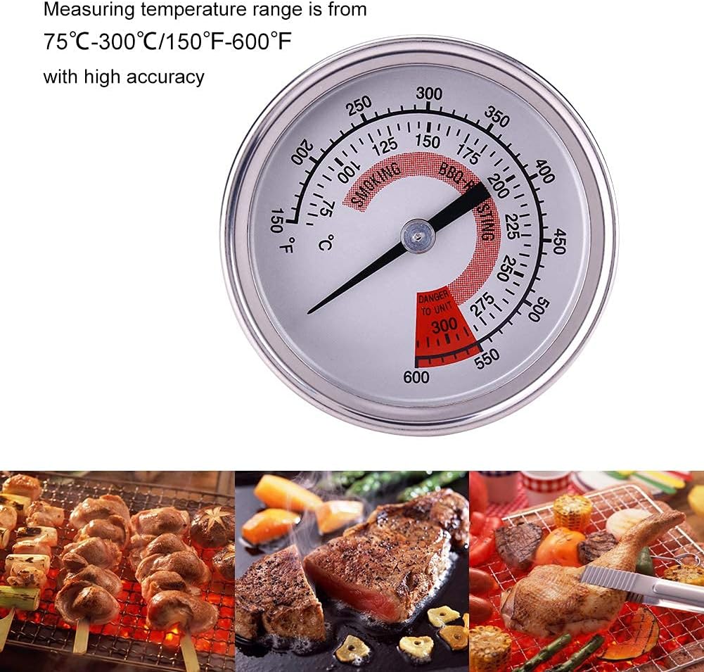 Thermomètre De Four En Acier Inoxydable - Mesure 75 à 300°C / 150 à 600°F Pour Cuisine, Barbecue, Pizza