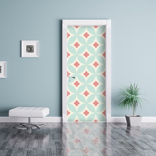 Sticker porte, Sticker décoratif adhésif mosaïque fleur pour portes ...