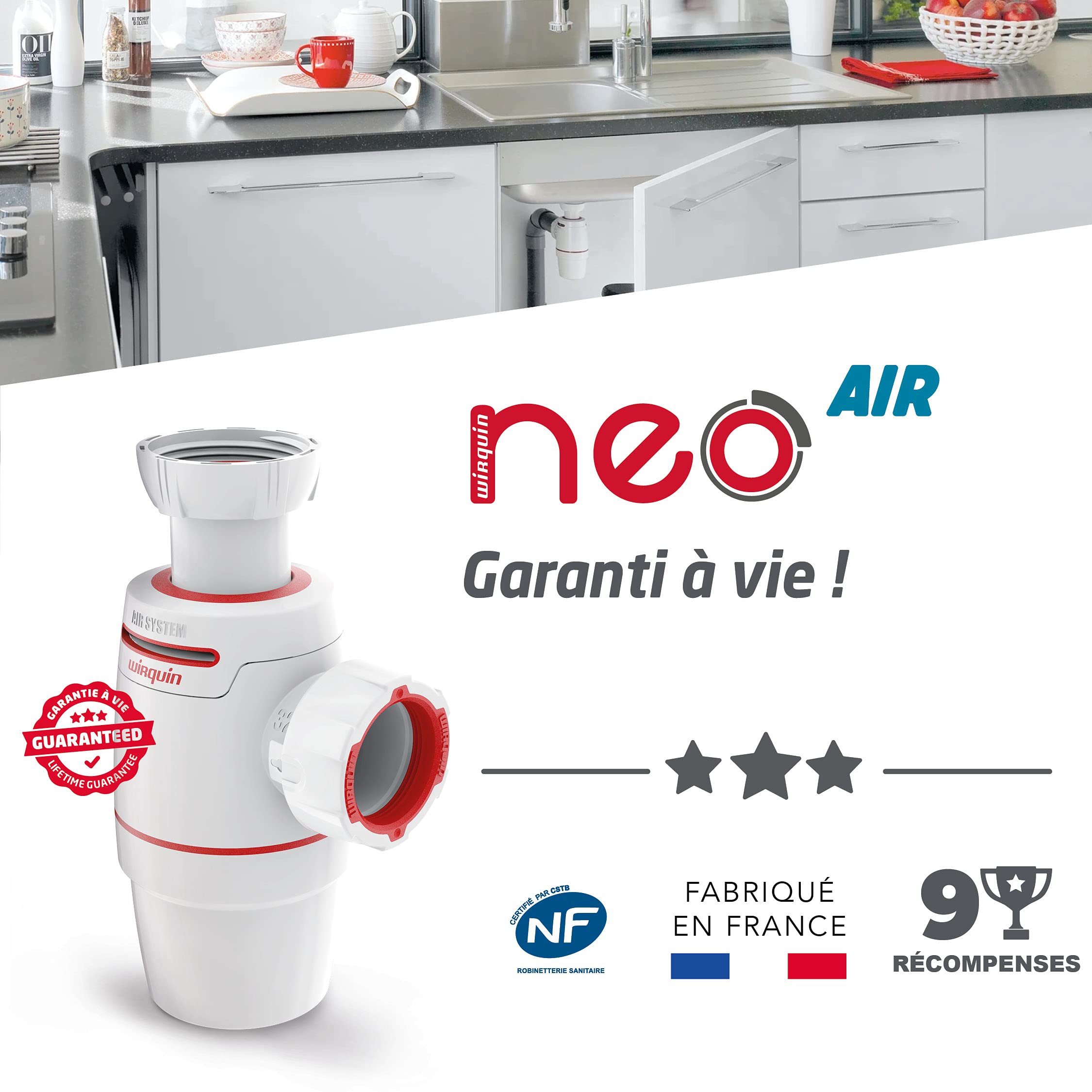 Siphon de lavabo WIRQUIN NEO AIR 2002304 - Ø 40mm - 6