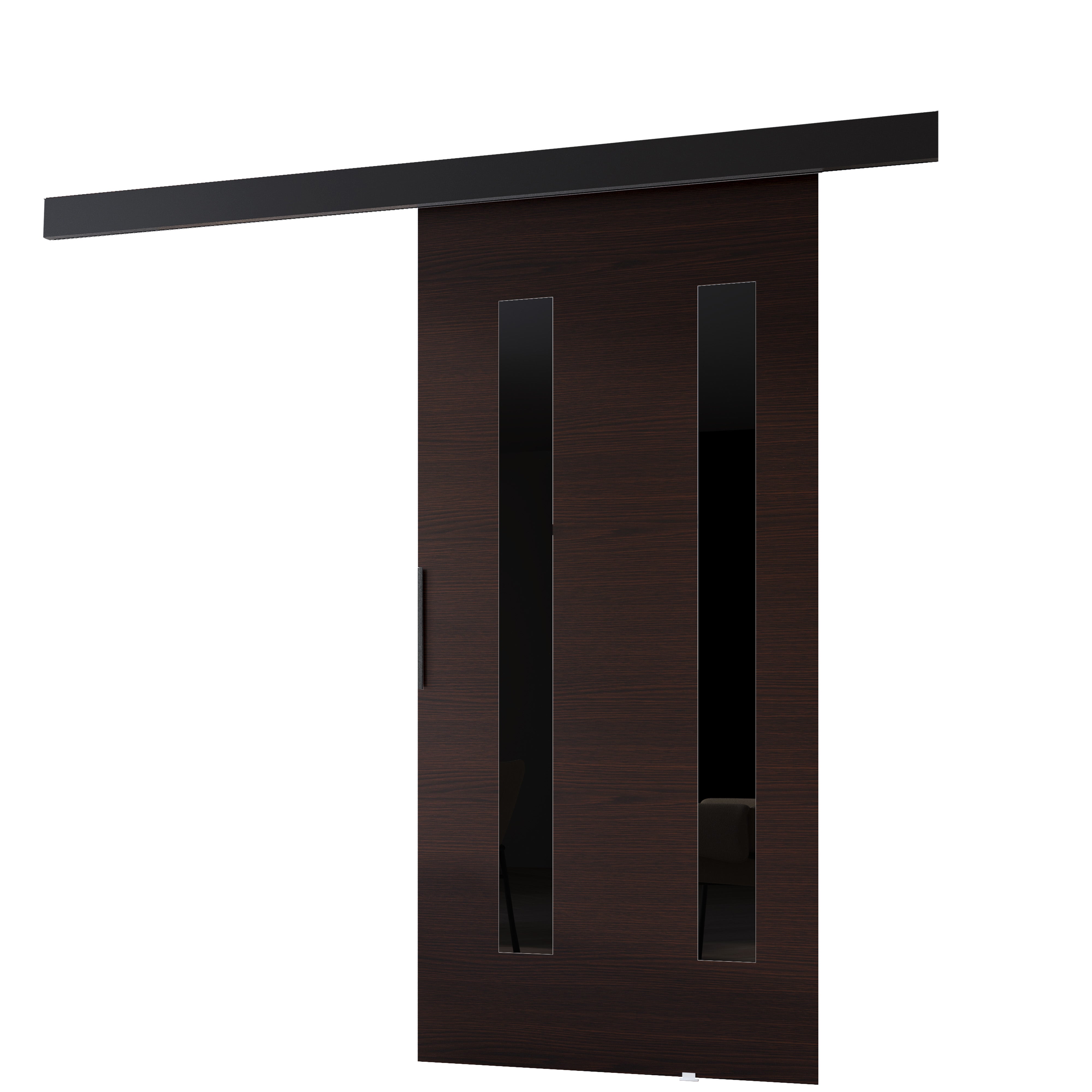 Drzwi przesuwne wewnętrzne PRIM H 76 cm wenge /czarny.