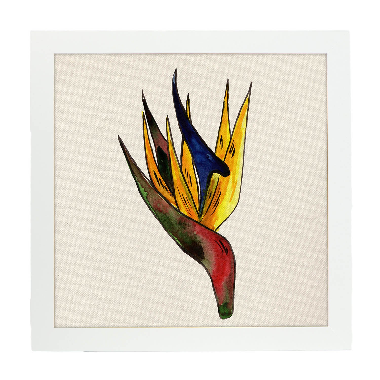 Affiche De Fleur Et De Nature. Flor Carré Amista, Illustré De Dessins De Couleur. Sans Cadre - 2