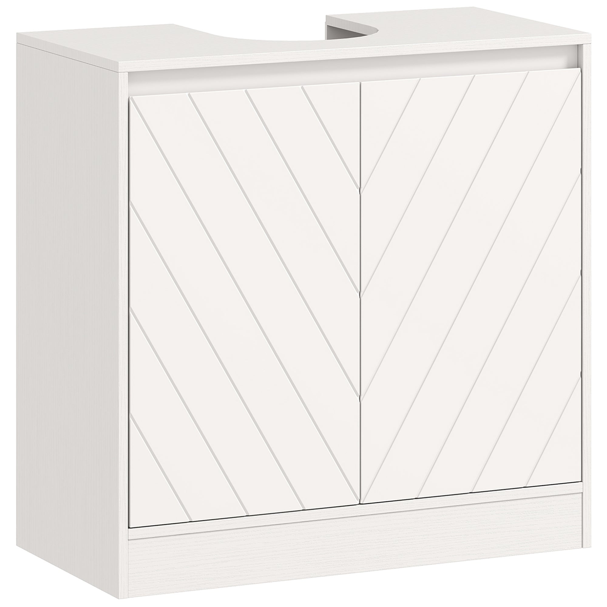 Mueble bajo lavabo mueble de baño con 2 puertas estante ajustable para lavabos con o sin pedestal 60x30x59,8 cm blanco