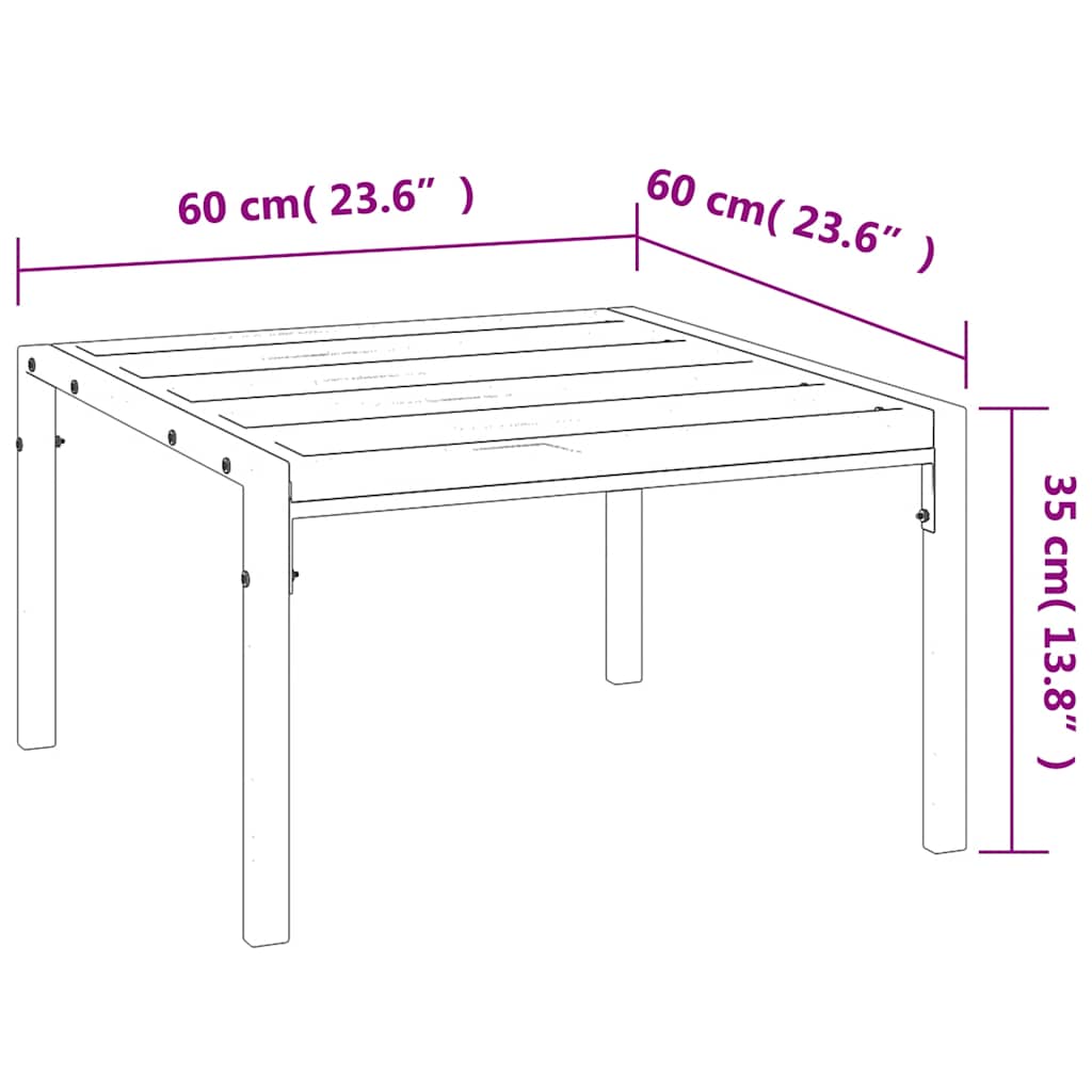 Table basse de jardin noir 60x60x35 cm acier vidaXL - 3