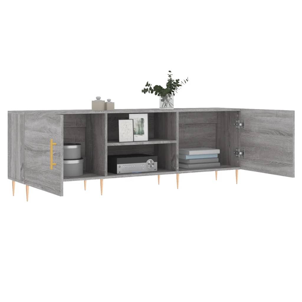 Meuble TV sonoma gris 150x30x50 bois d'ingénierie - 4