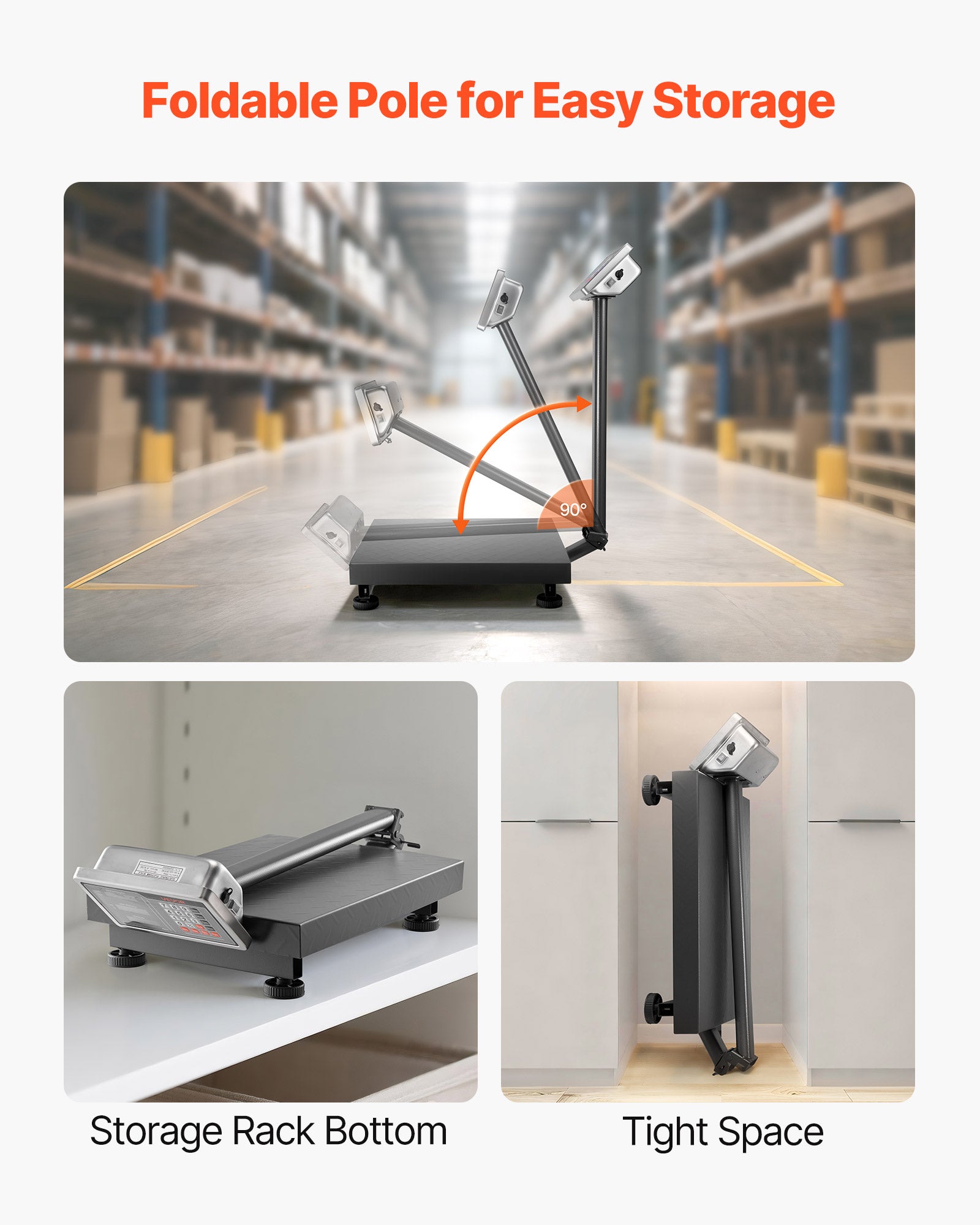 Balance Plateforme Professionnelle VEVOR 300 kg, Haute Précision 50 g, Fonction Tare, Alimentation CA/CC, Balance Expédition pour Bagages Colis - 4
