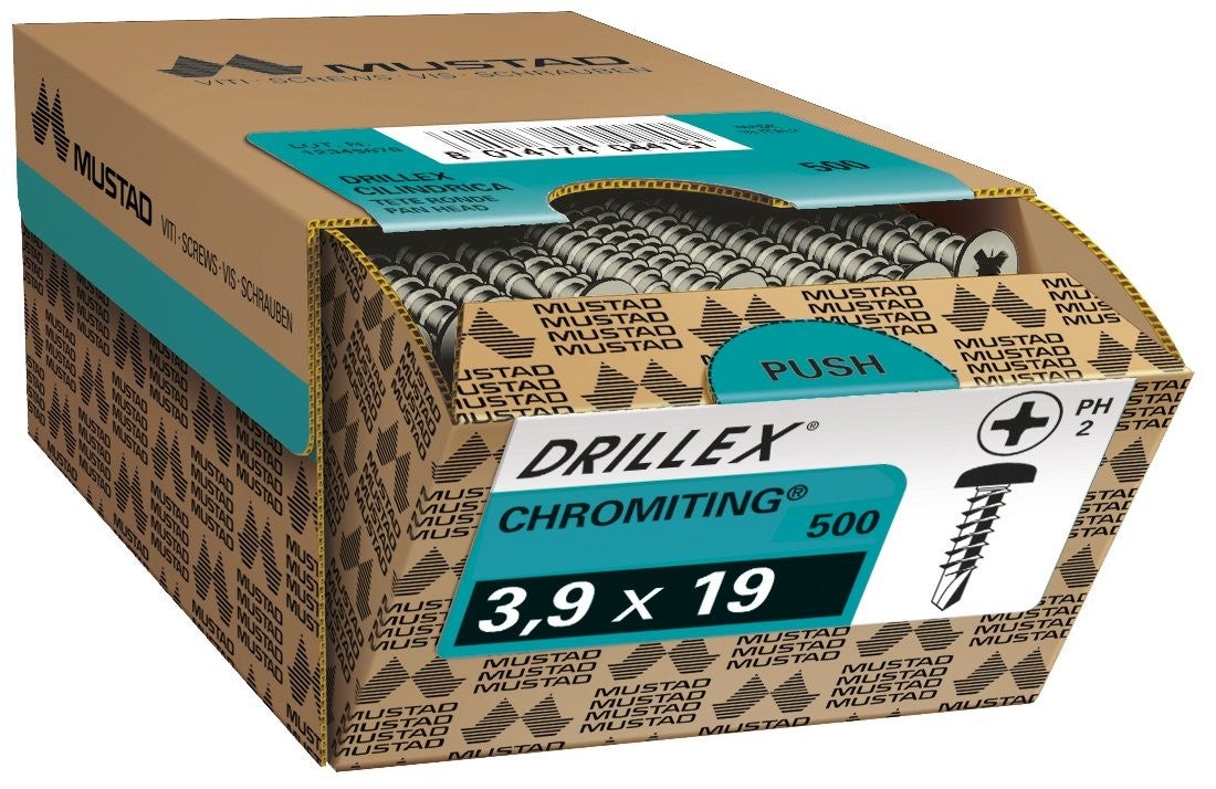 Viti autoperforanti testa cilindrica acciaio zincato bianco - ø mm.3,5x25 - 3