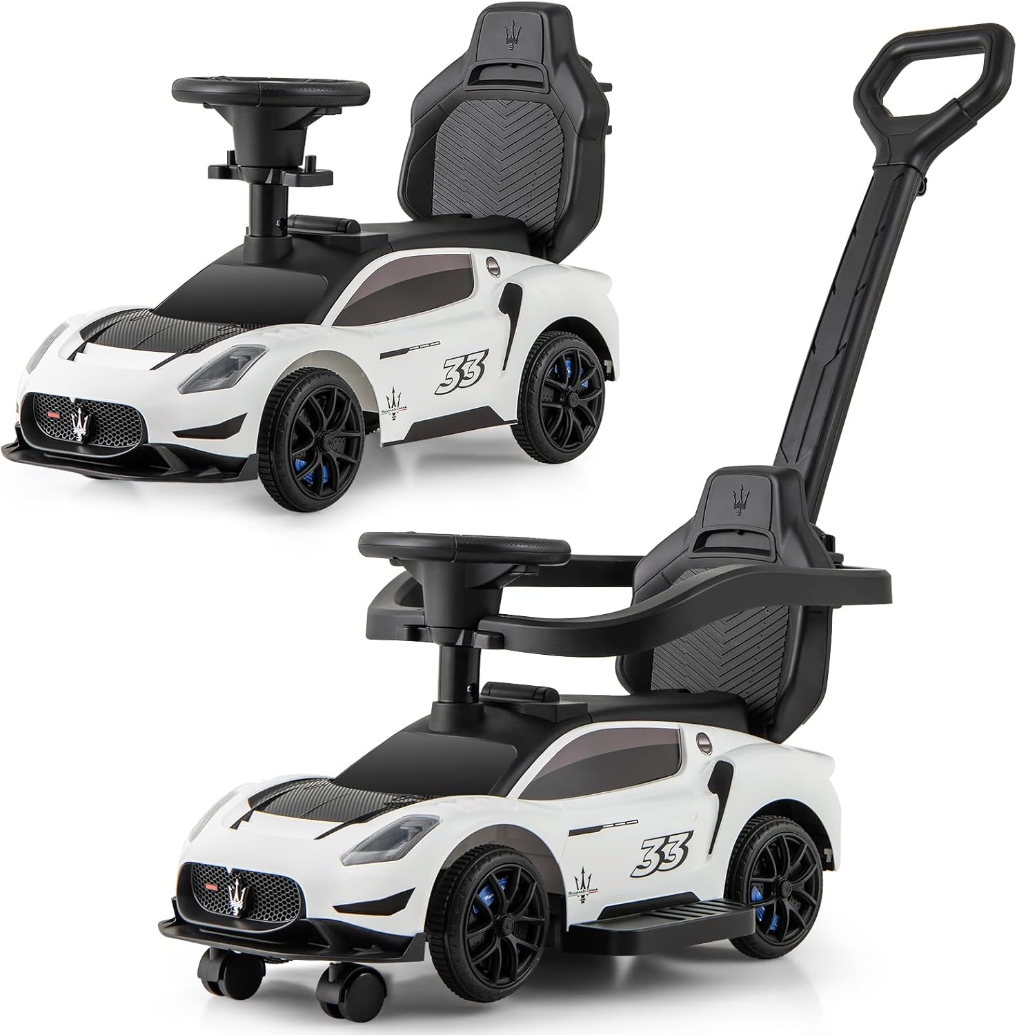 en Voiture Porteur Enfant Maserati avec Poignée Amovible