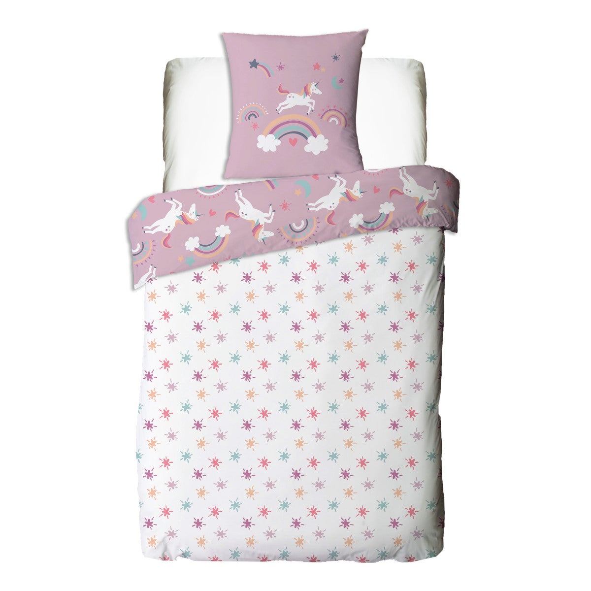Parure de lit enfant réversible Licorne 140x200cm - 3