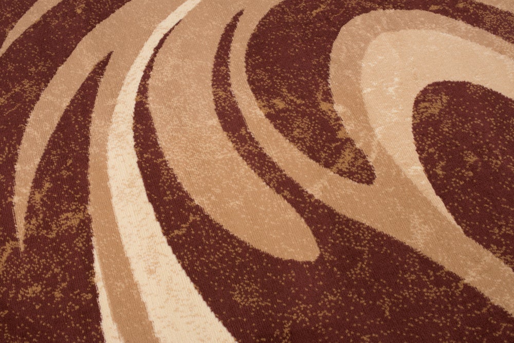 TAPISO® Tapis De Salon Chambre Moderne Fin Collection Dream | Couleur Marron Foncé Motif Abstraction Ondulée | Facile D'Entretien | Prix Economique - 3