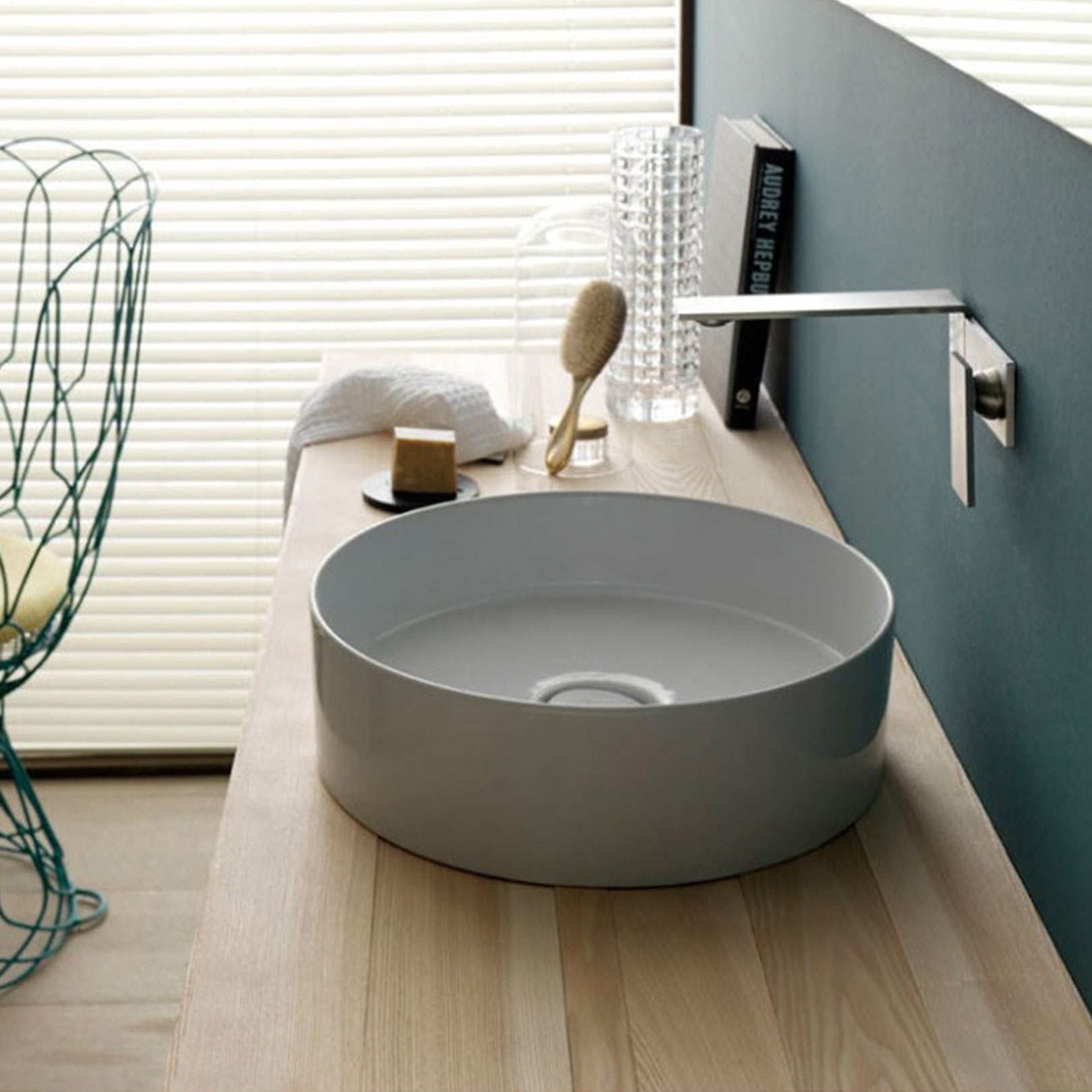 Lavabo, vasque à poser Hide CIRCLE 40cm Noir mat Sans Bonde Sans Siphon ...